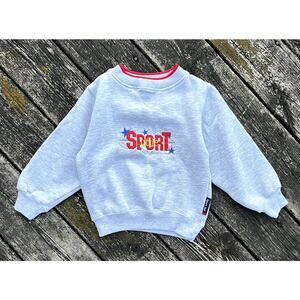 Sport-Tek‎ Youth XS Gray Little Sport Embroidered Fleece Sweatshirt VTG Retro